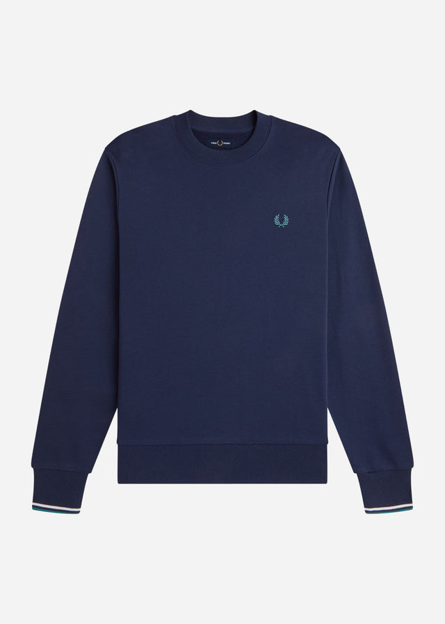 Fred Perry Truien Crew neck sweatshirt - tennis blue snow white deep mint