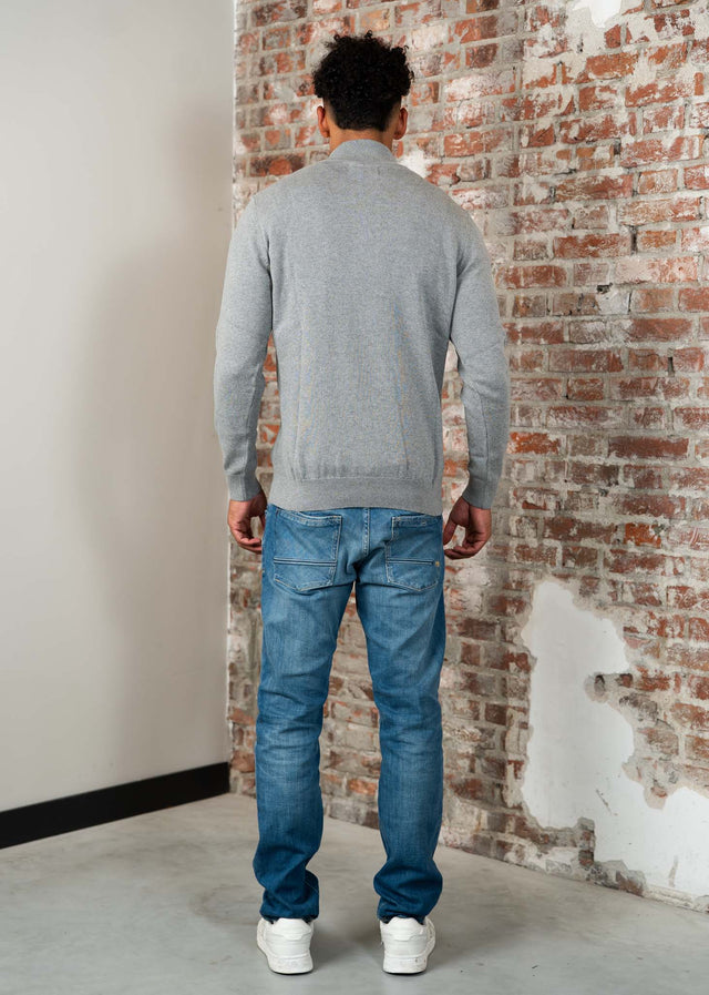 Barbour Truien Cotton half zip knitted jumper - grey marl