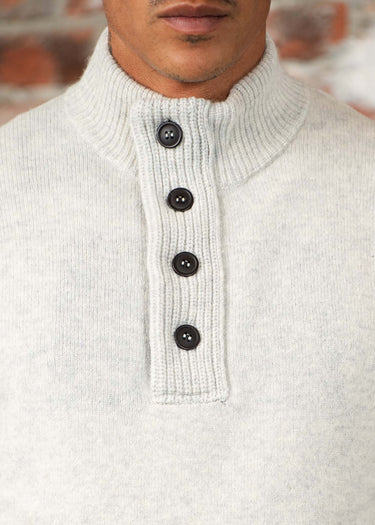 Barbour Truien Essential patch half zip knitted jumper - pearl