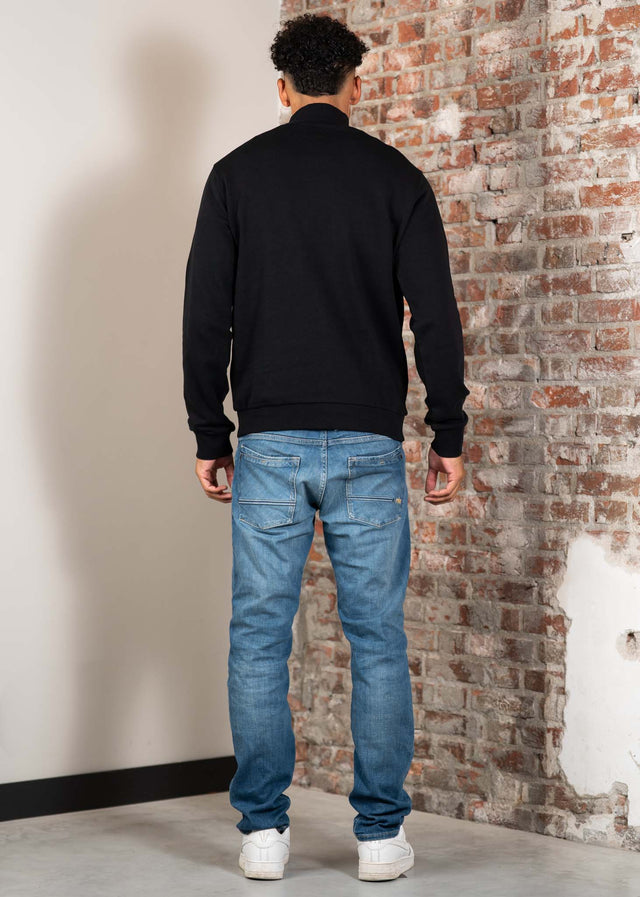 Lyle & Scott Truien Loopback quarter zip sweat - jet black