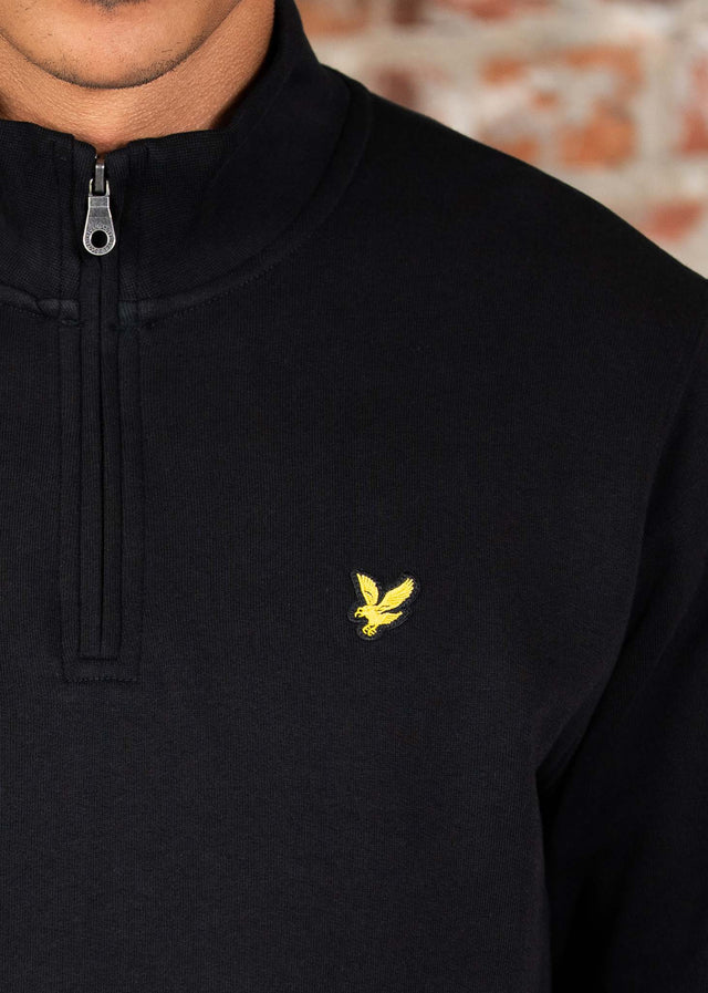 Lyle & Scott Truien Loopback quarter zip sweat - jet black