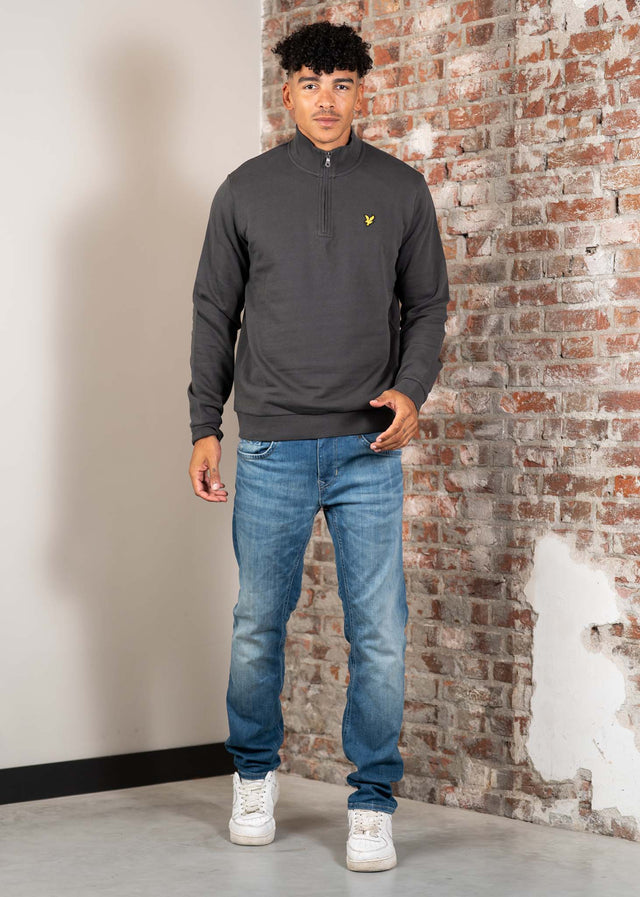 Lyle & Scott Truien Loopback quarter zip sweat - gunmetal