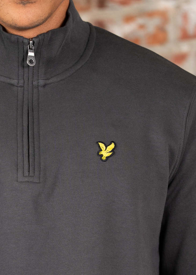 Lyle & Scott Truien Loopback quarter zip sweat - gunmetal
