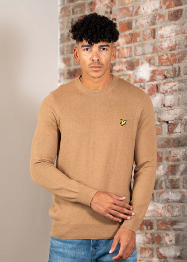 Lyle & Scott Truien Cotton merino crew neck jumper - tigers eye