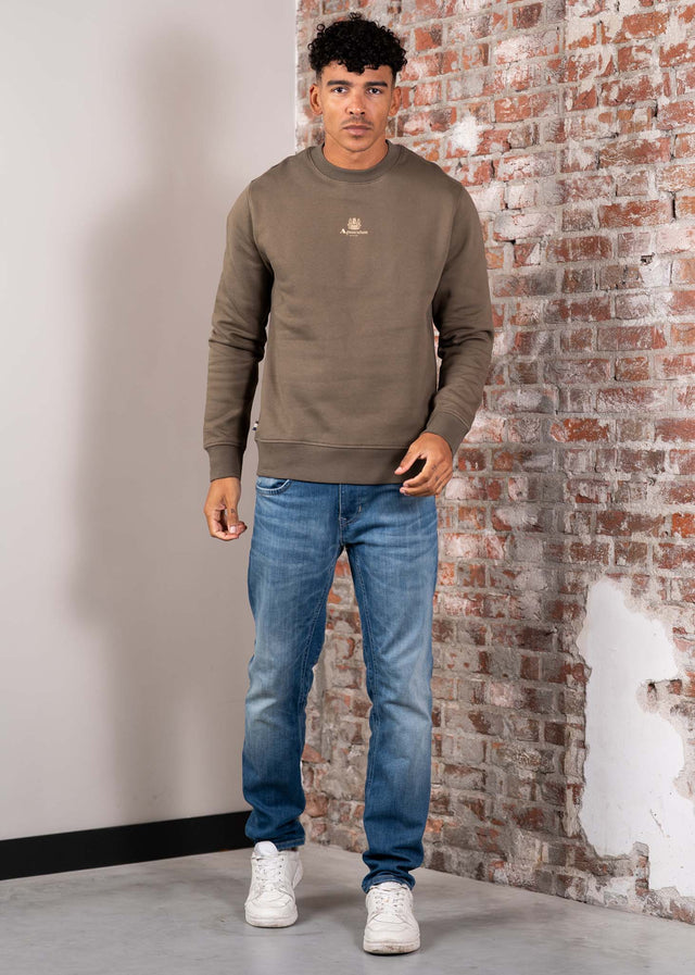 Aquascutum Truien Centered logo crewneck - army green