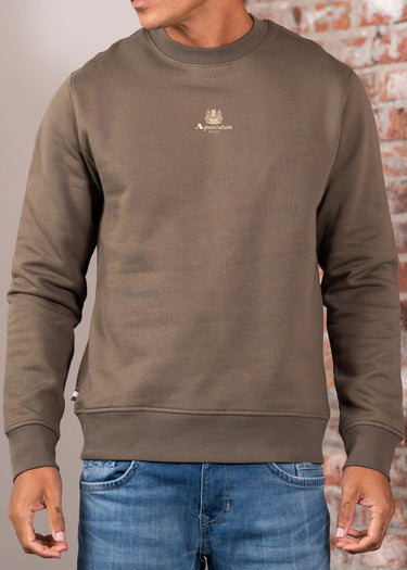 Aquascutum Truien Centered logo crewneck - army green