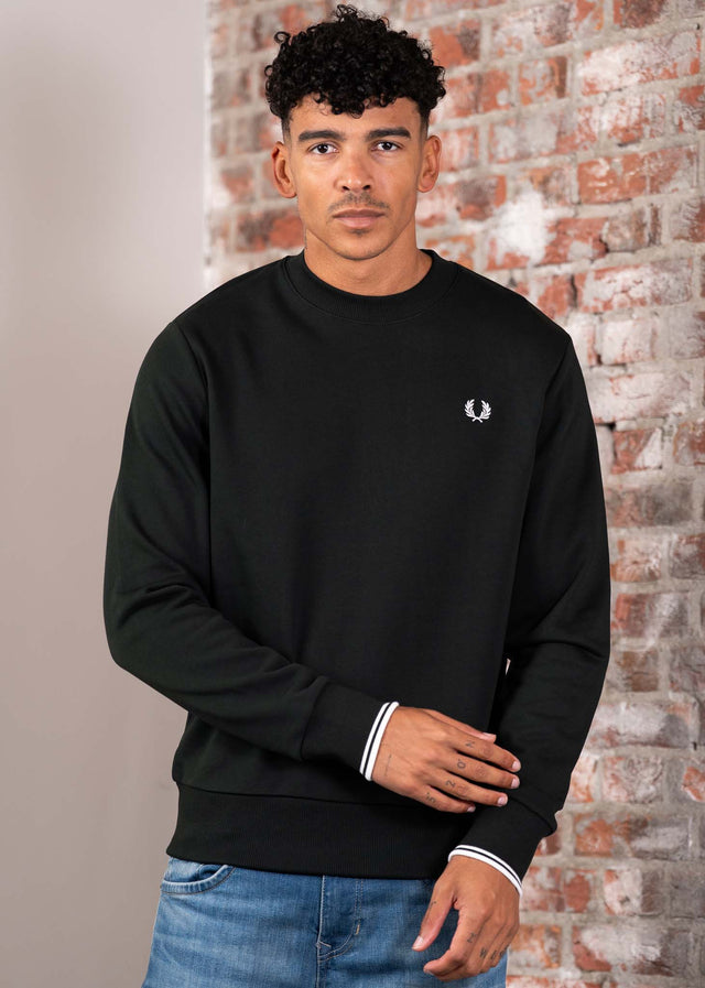 Fred Perry Truien Crew neck sweatshirt - night green snow white