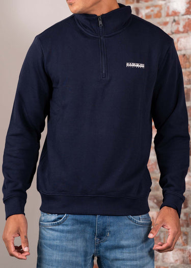 Napapijri Truien Small box quarter zip sweat - blue marine