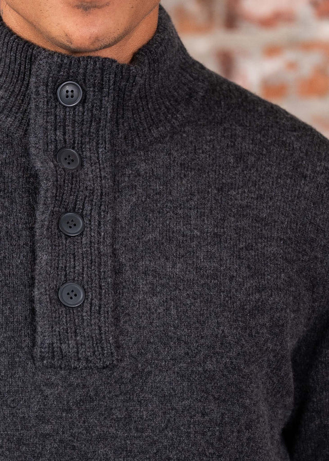 Barbour Truien Essential patch half zip knitted jumper - charcoal