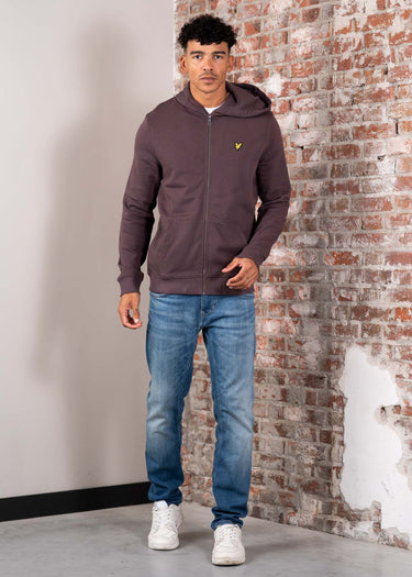 Lyle & Scott Vesten Zip through hoodie - espresso