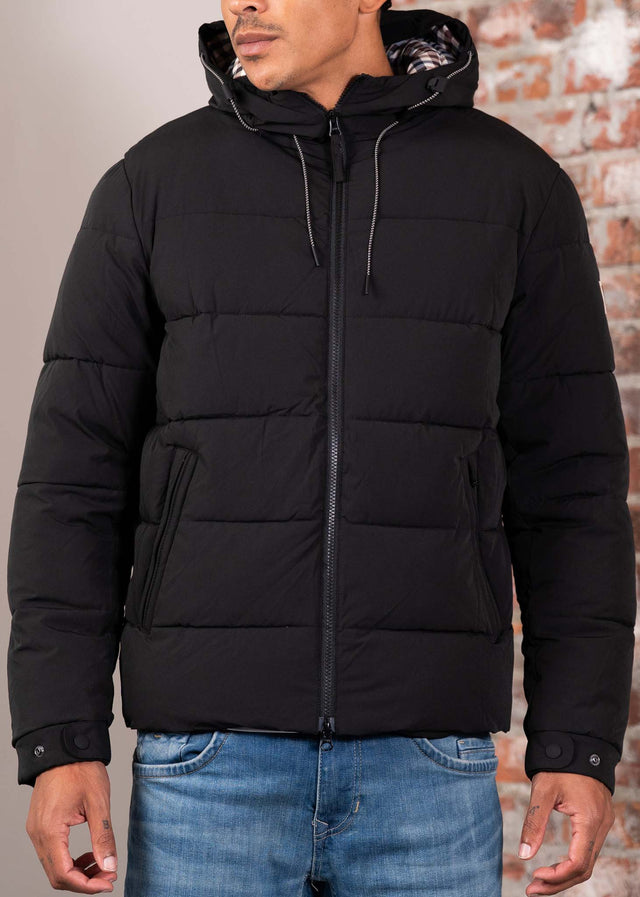 Aquascutum Jassen Sp hooded puffer - black