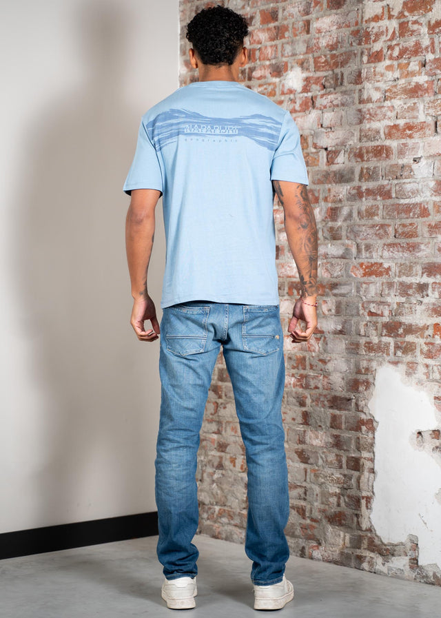 Napapijri T-shirts Back graphic t-shirt - faded denim