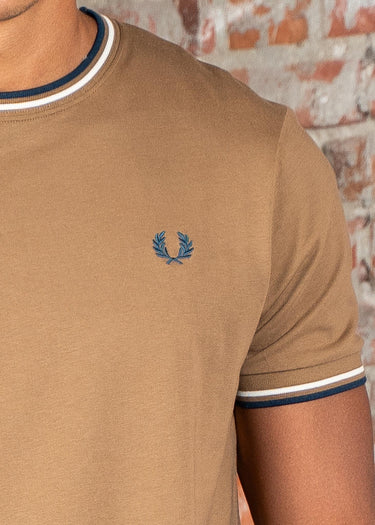 Fred Perry T-shirts Twin tipped t-shirt - shaded stone ecru dark petrol