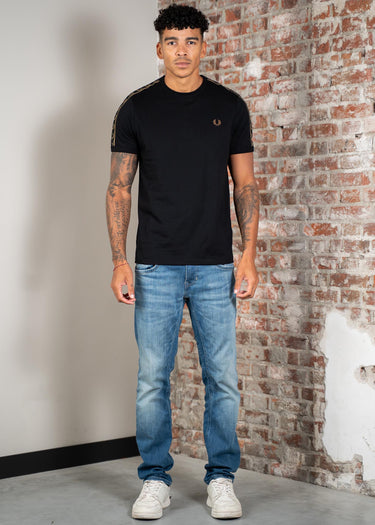 Fred Perry T-shirts Contrast tape ringer t-shirt - black shaded stone