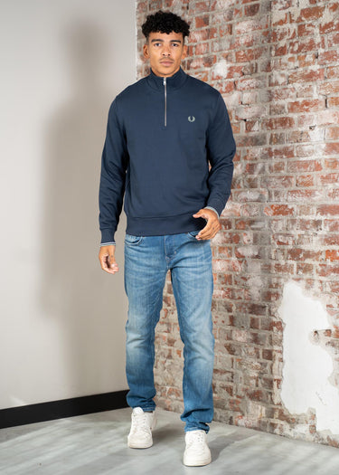 Fred Perry Truien Half zip sweatshirt - dark airforce light ice bayleaf