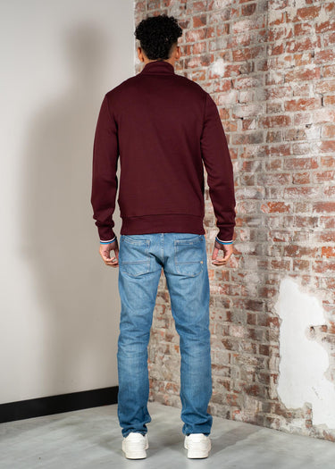 Fred Perry Truien Half zip sweatshirt - oxblood ecru court blue