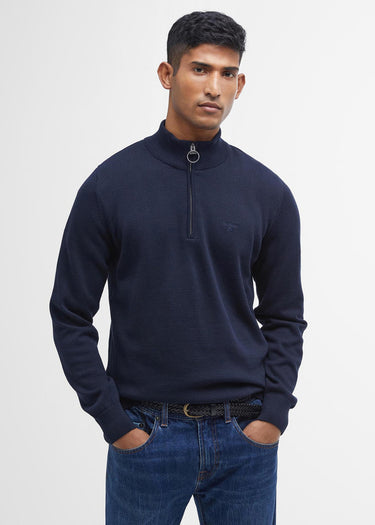 Barbour Truien Cotton half zip knitted jumper - navy