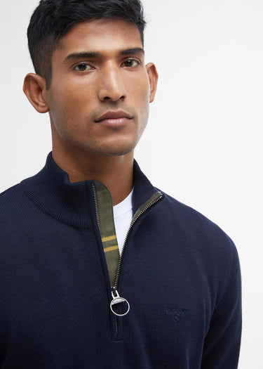 Barbour Truien Cotton half zip knitted jumper - navy