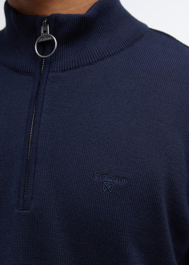 Barbour Truien Cotton half zip knitted jumper - navy