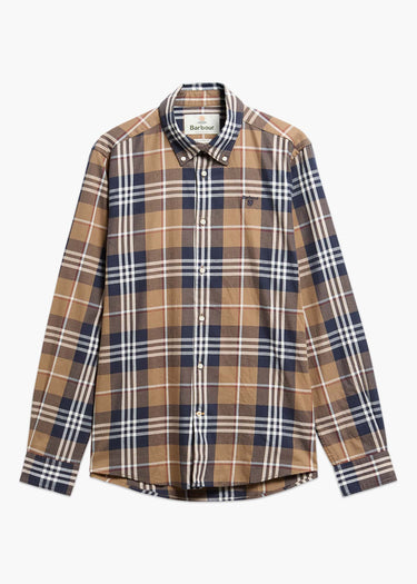 Barbour Overhemden Barbour edger tailored checked shirt - stone