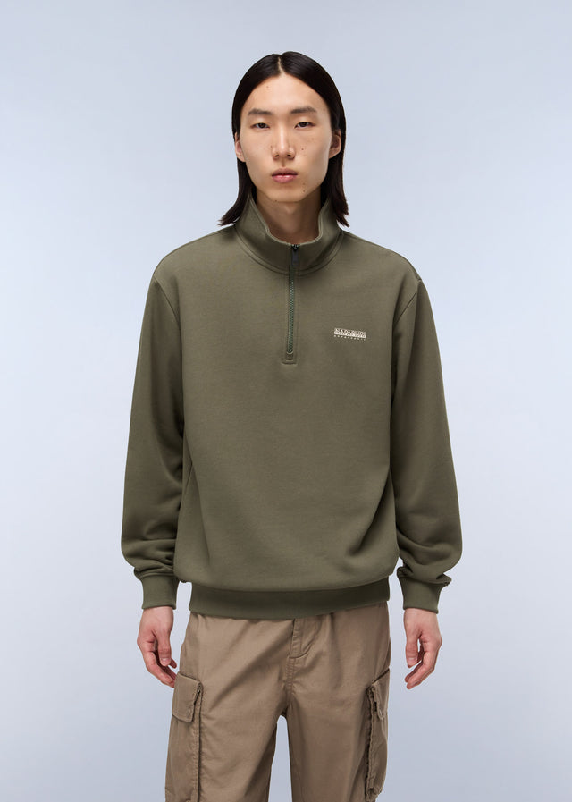 Napapijri Truien Small box quarter zip sweat - tea leaf
