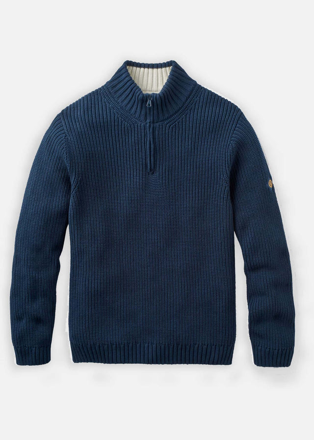 Henri Lloyd Truien Golant quarter zip ribbed knit - navy