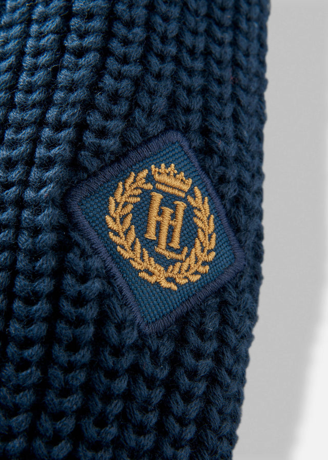 Henri Lloyd Truien Golant quarter zip ribbed knit - navy