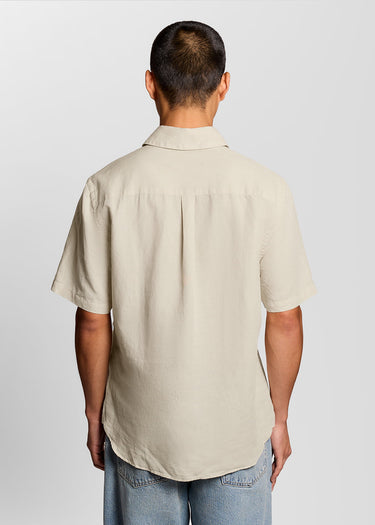 Lyle & Scott Overhemden Short sleeve linen blend shirt - cove