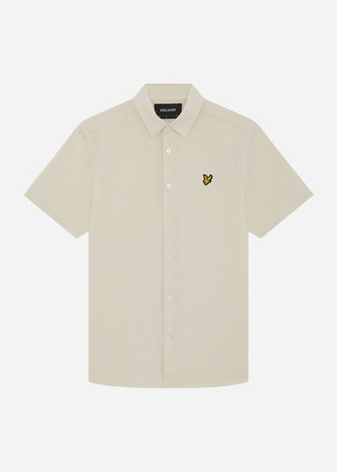 Lyle & Scott Overhemden Short sleeve linen blend shirt - cove