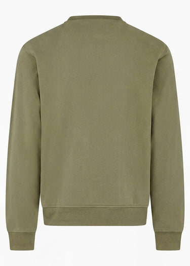 Aquascutum Truien Check shoulder crewneck fleece - army green