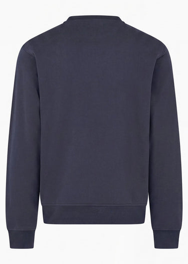 Aquascutum Truien Check shoulder crewneck fleece - navy
