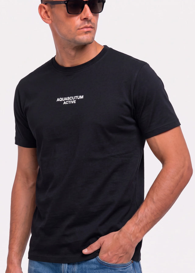 Aquascutum T-shirts Back graphic t-shirt - black