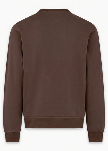 Aquascutum Truien Check shoulder crewneck fleece - chocolate