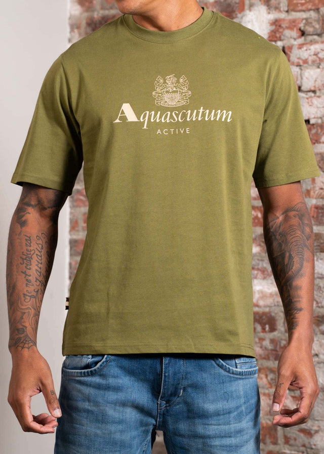 Aquascutum T-shirts Big logo t-shirt - army green