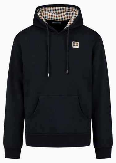 Aquascutum Hoodies Badge hoodie fleece - black