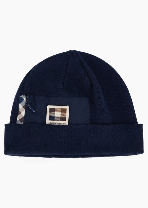 Nylon pocket beanie - navy