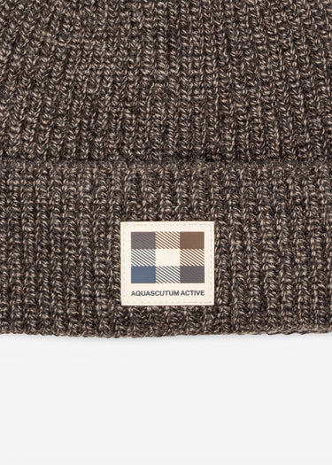 Aquascutum Mutsen Rubber patch beanie - chocolate