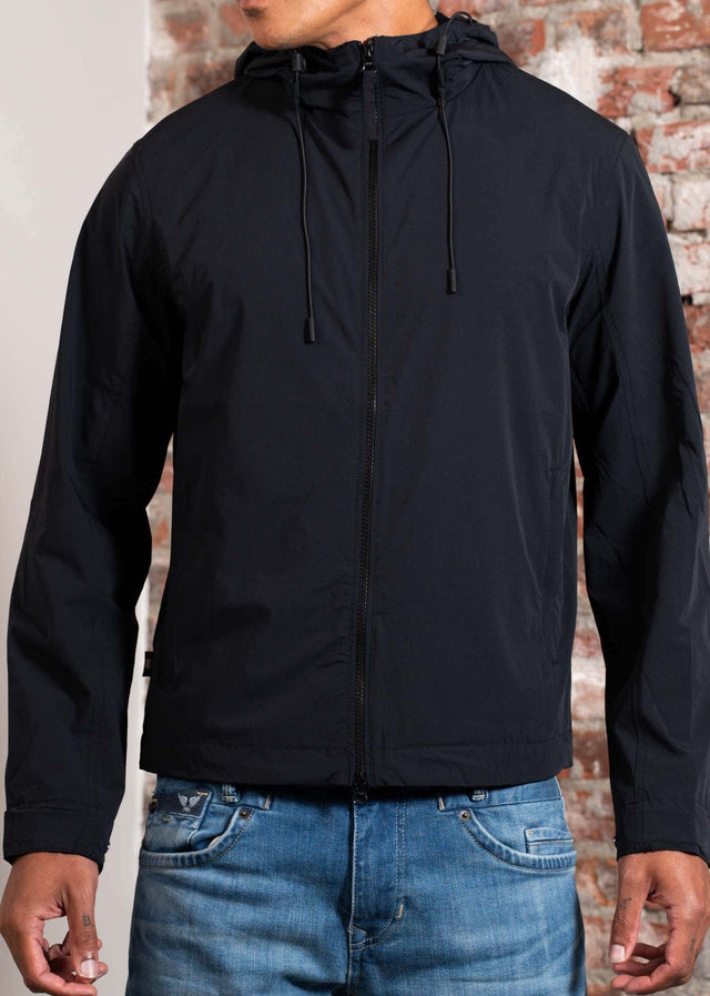 Aquascutum Jassen Hooded stretch windbreaker jacket - black