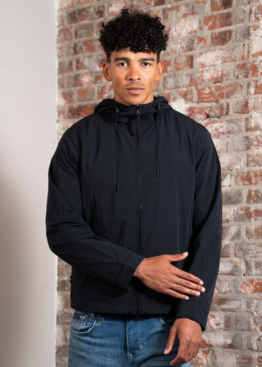 Aquascutum Jassen Hooded stretch windbreaker jacket - black