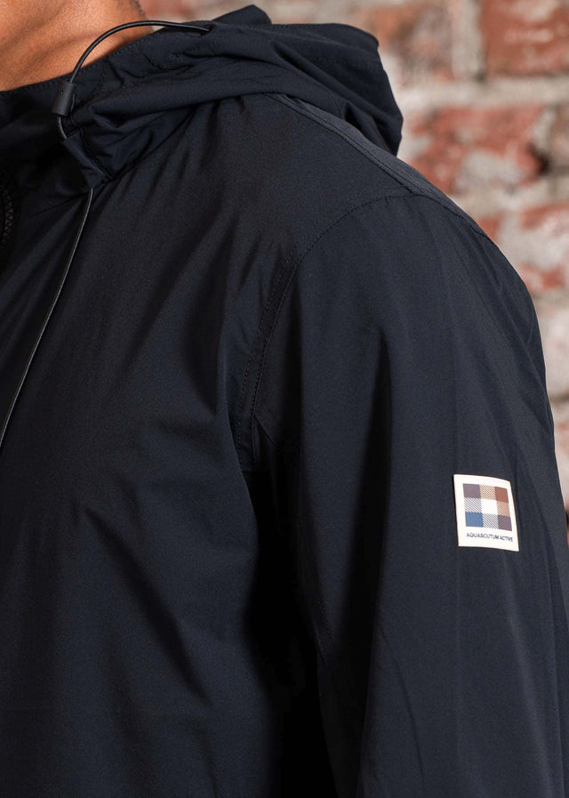 Aquascutum Jassen Hooded stretch windbreaker jacket - black