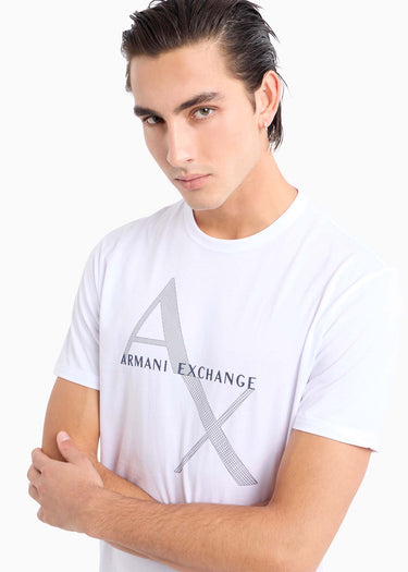 Armani Exchange T-shirts Diagonal logo t-shirt - white