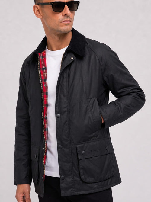 Barbour ashby wax jacket - black classic