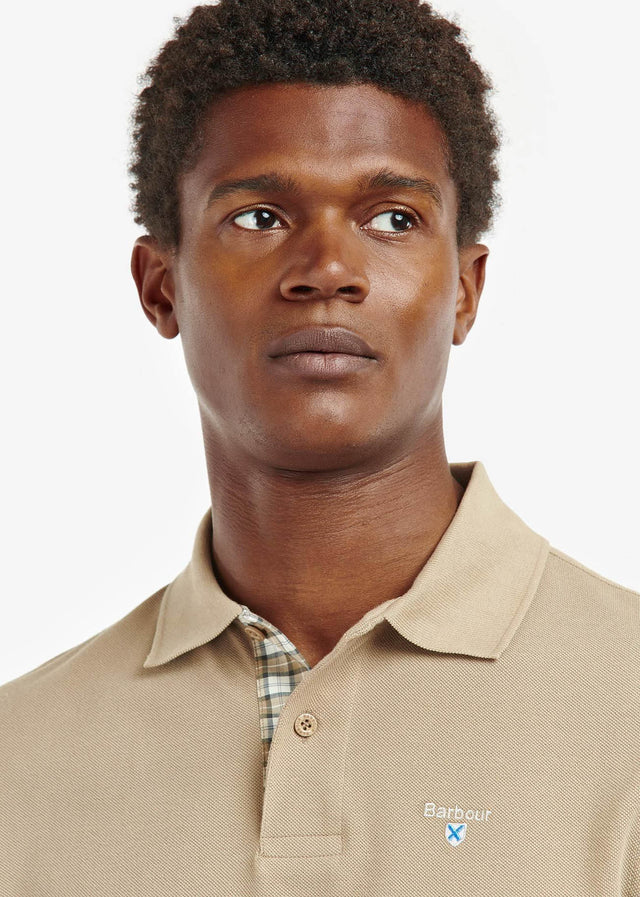Barbour Polo's  Tartan pique polo - washed stone 