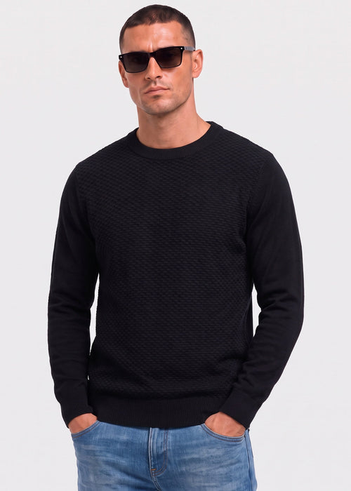 Texture front crew - black