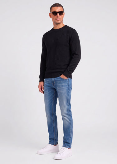 Ben Sherman Truien Texture front crew - black