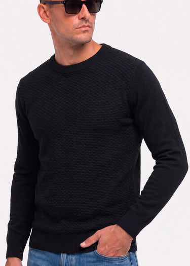 Ben Sherman Truien Texture front crew - black