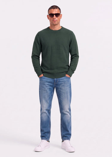Ben Sherman Truien Texture front crew - bottle green