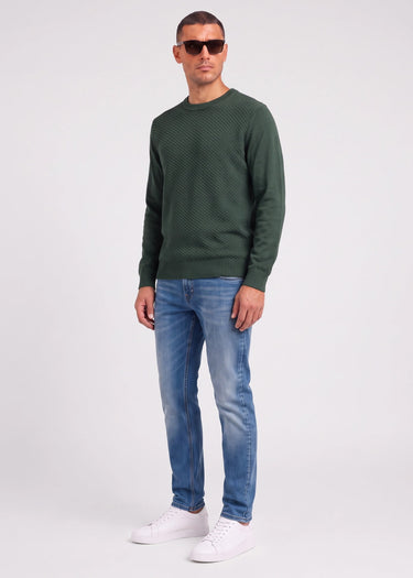 Ben Sherman Truien Texture front crew - bottle green