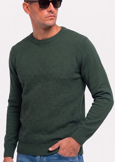 Ben Sherman Truien Texture front crew - bottle green