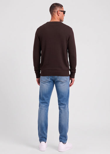 Ben Sherman Truien Texture front crew - dark brown